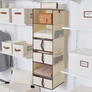 StorageWorks 6 Shelf Hanging Closet Organizer with 3 drawers